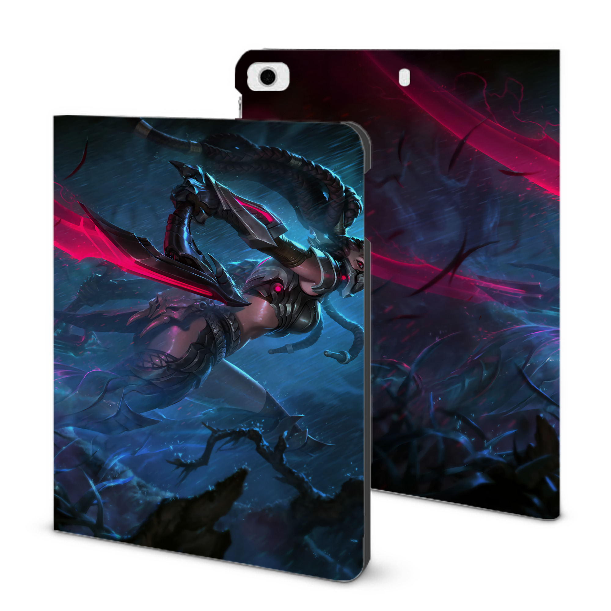 （画像用） リーグ・オブ・レジェンド League of Legends LOL IPad ケース ブック型 PUレザー TPU 耐衝撃 軽量 薄型 ペン収納なし 全面保護 IPad 各モデル対応
